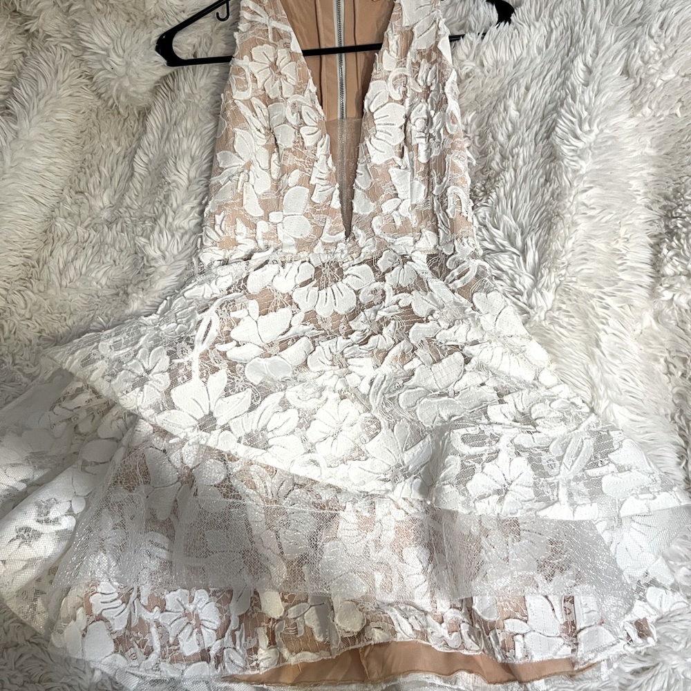 White lace cocktail dress